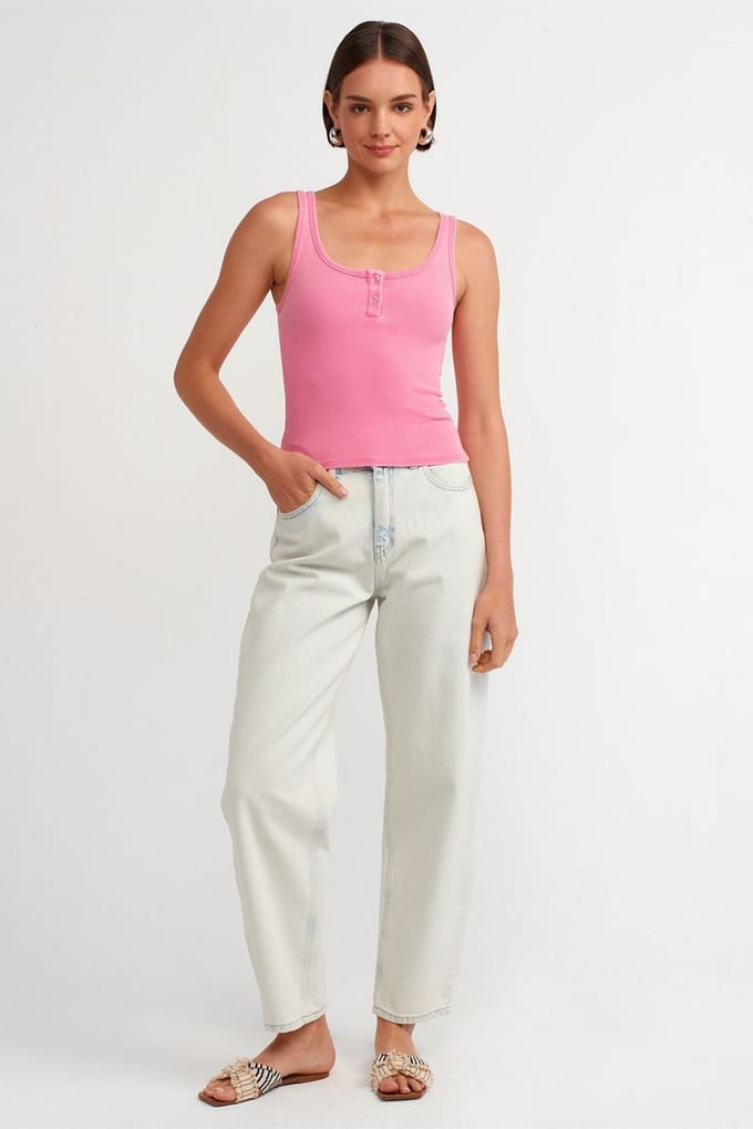 Mouwloze Slim-fit Jersey Blouse