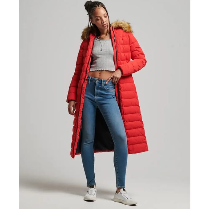 Superdry - Lange Arctic pufferjas - Dames - Gewatteerde jassen