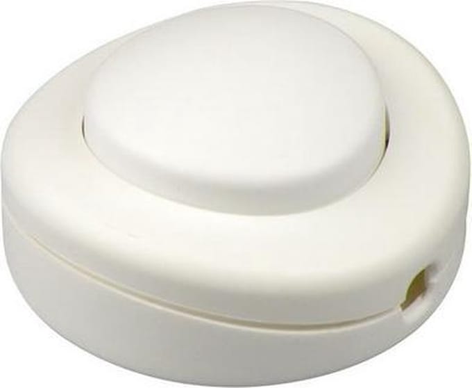 Vloerschakelaar 2P - Rond - 250V/2A - Voetschakelaar - Wit