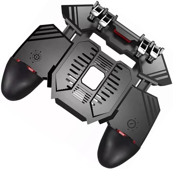Mobiele Gamecontroller met 6 Vingers - Professionele Gevoelige Besturing - Koelventilator .