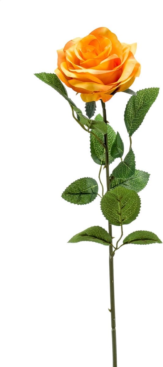 Emerald - Kunstbloem Roos Marleen 63cm geel - Kunstplant voor binnen