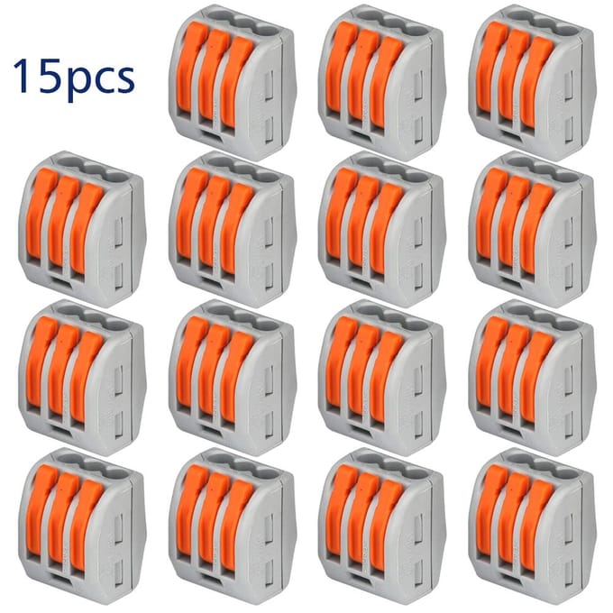 15 stuks vlamvertragende kabelconnectordraad universele connectoren snelle terminals 3 oranje