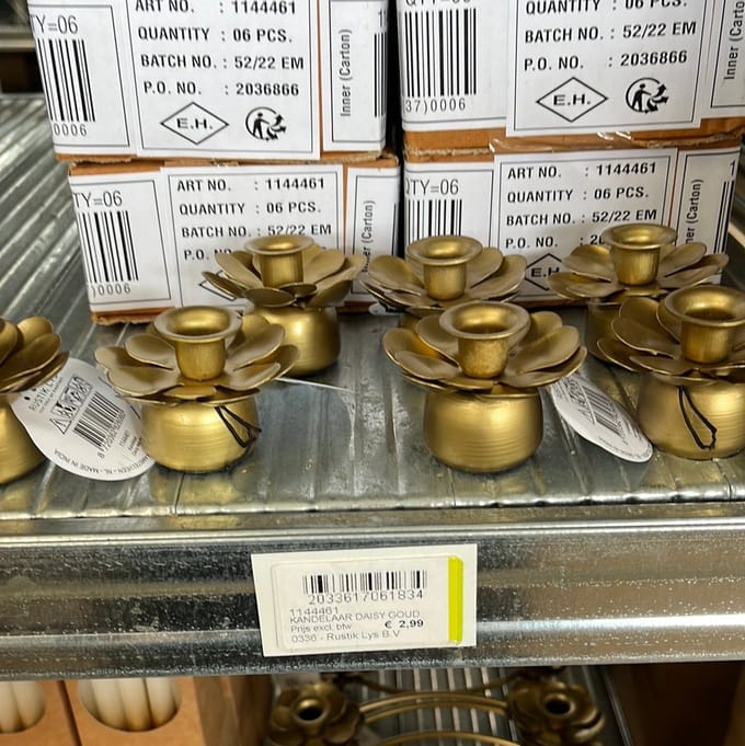 Rustik Lys - Kandelaar 'Daisy' - Goud - Klein