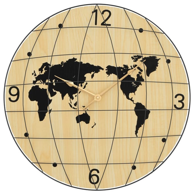Vidaxl Horloge Murale, Jaune et Noir, Ø50 Cm, Matériau à Base de Bois
