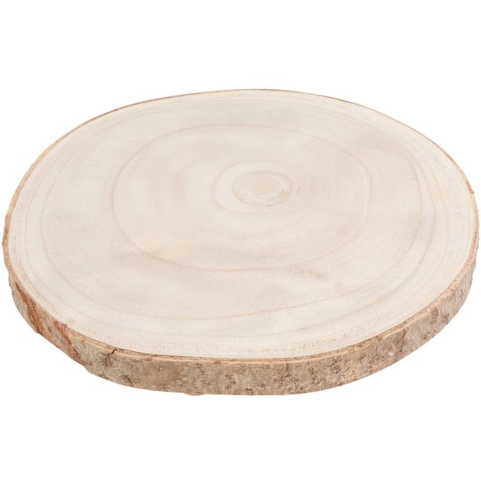 Houten decoratief paneel met schors, op poten, naturel
