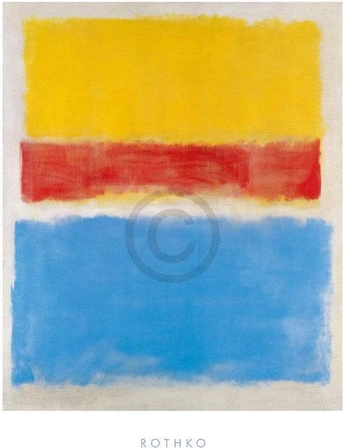 Kunstdruk Mark Rothko - Untitled Yellow-Red and Blue 60x80cm