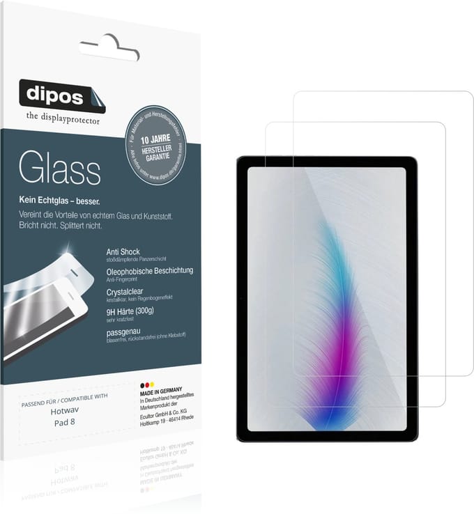 dipos – 2x Pantserfolie geschikt voor Hotwav Pad 8 | 9H Screenprotector
