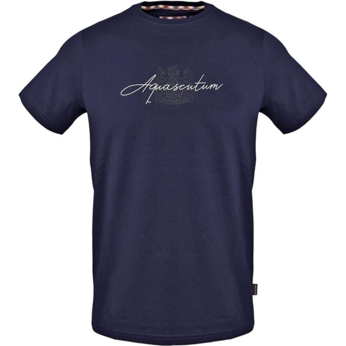 Aquascutum Herenscript T-Shirt (Marine)