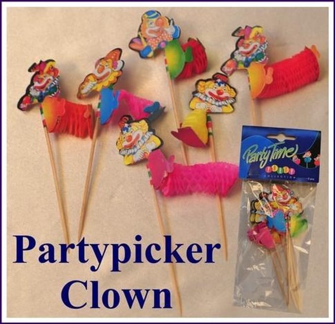 cocktailprikkers - clown - 6 stuks