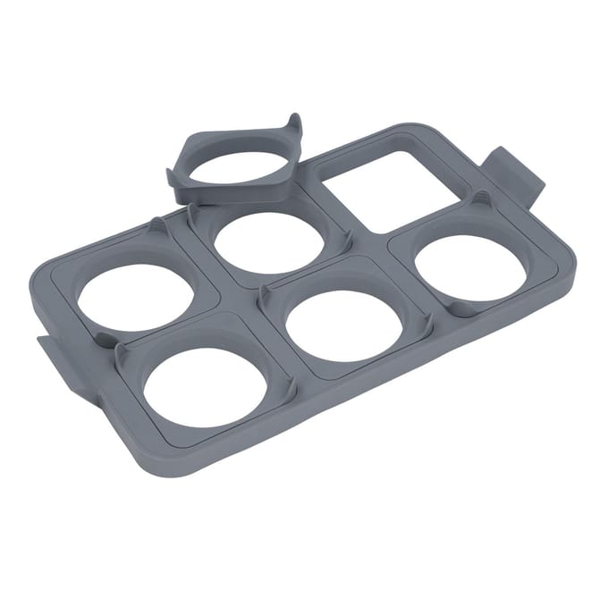 Eierringbakplaat Eierringbakplaat Siliconen Pannenkoekenring met 6 Afneembare Eierringen voor Sandwich gray