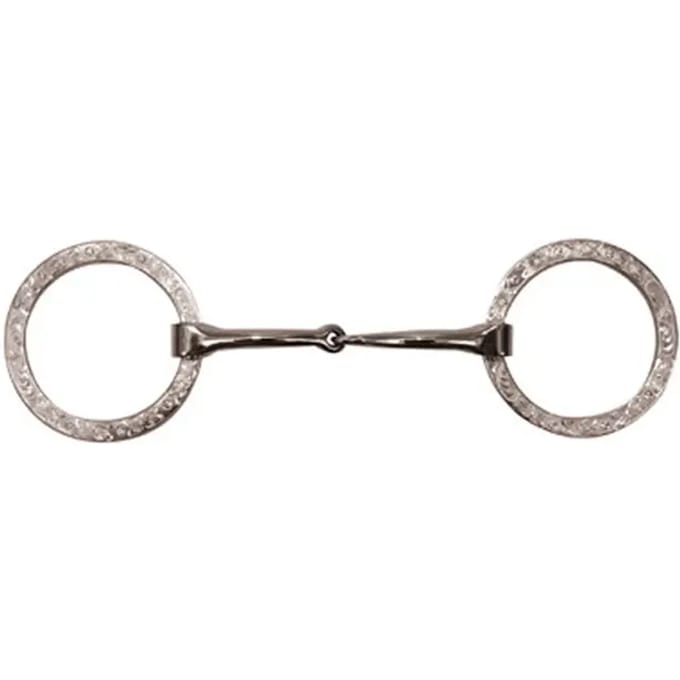 Platte ring bit voor paard Metalab