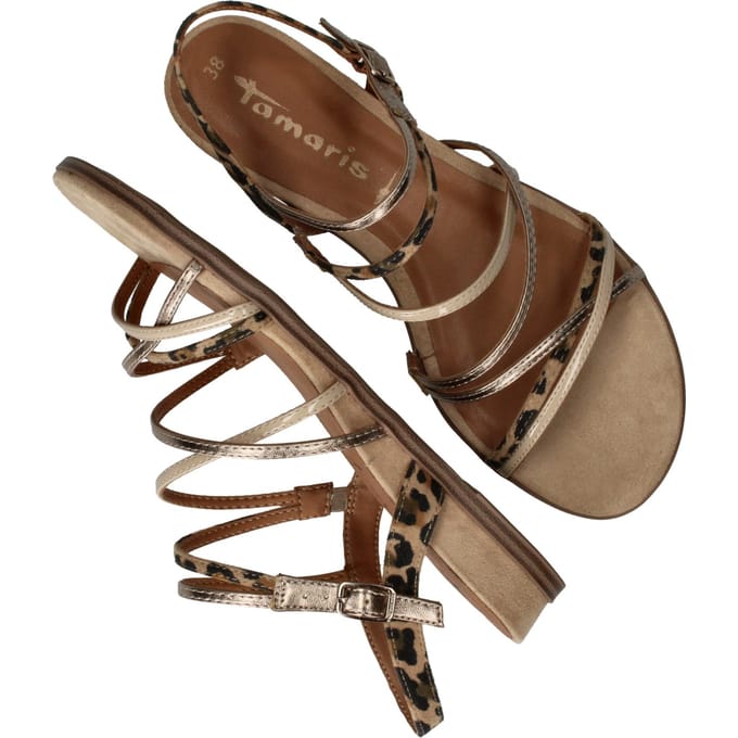 Tamaris Tamaris Leopard Sandalen beige Textiel