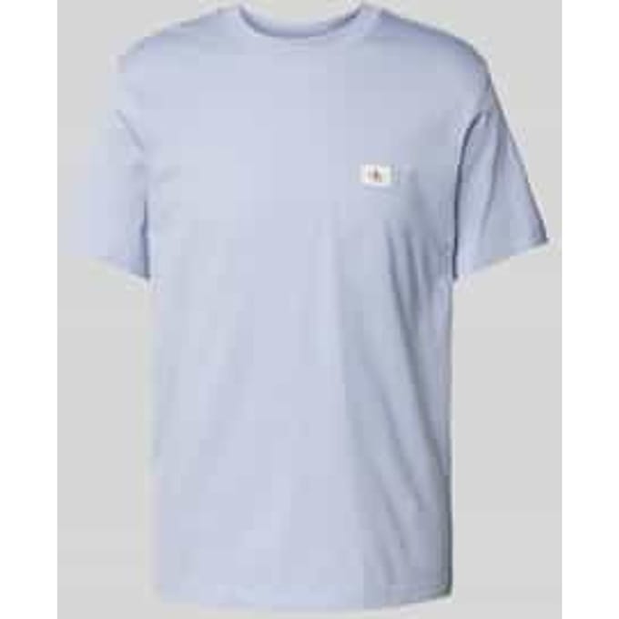 T-shirt met labelstitching en ronde hals