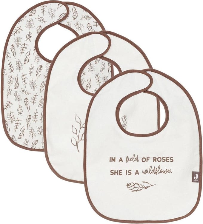 Jollein - Slab (Meadow - Chestnut) - Katoen - Polyester - Slabbetjes Baby - 3 Stuks - 33 cm