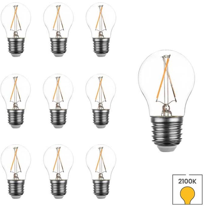 Lybardo - E27 LED Lamp - 10-pack - 1.5W - 2100K Extra Warmwit Licht