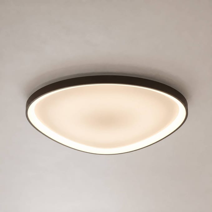Lucande LED plafondlamp Asken, 61 cm, bruin, CCT, dimbaar
