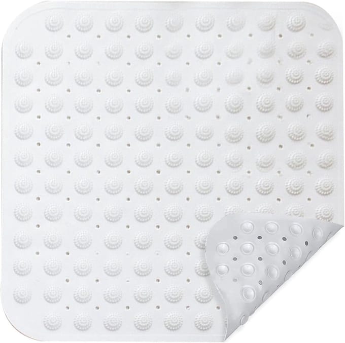 Douchemat - Antislipmat - Veilig Douchen - Massage Noppen - 48x48 cm - Wit
