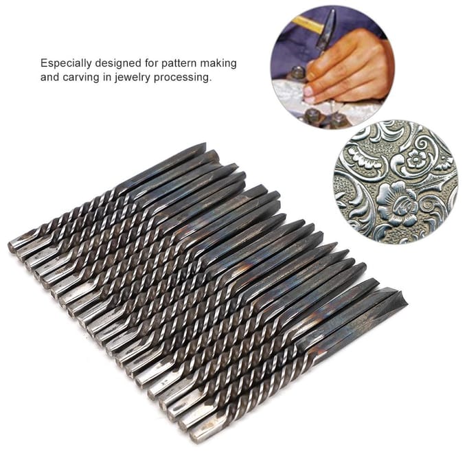20 stuks/set Professionele sieraden aambeeld beitel gereedschap Verwerking Maken Snijgereedschap gray