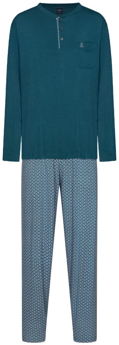Robson - Pyjama - Bamboe - Petrol - Knoopsluiting - Maat 48