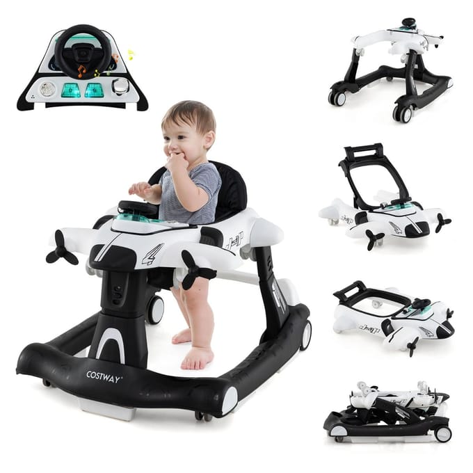 Coast Loopwagen - Vliegtuigvorm - Verstelbare Hoogte - max. 12 kg - 73 x 64 x 54 cm - Wit
