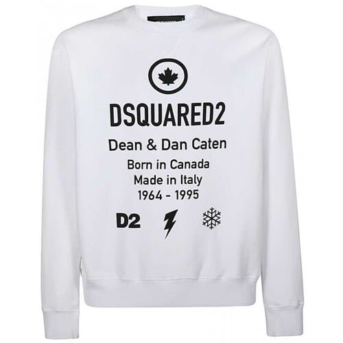 Sweatshirt homme de luxe DSQUARED2 blanc -40%%% - Taille: XXL white