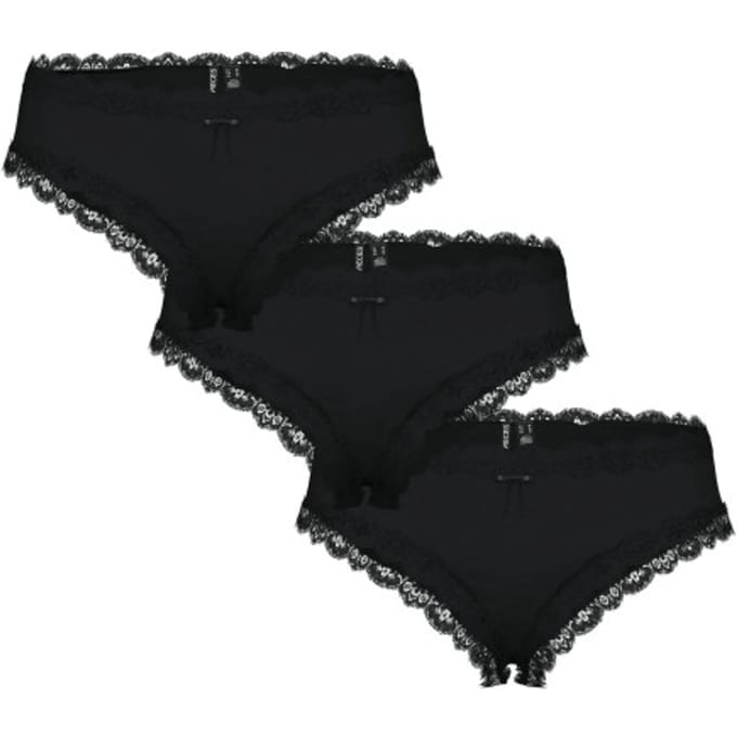 Pieces Dames Hipster PCNOLA Zwart 3-Pack - Maat XS