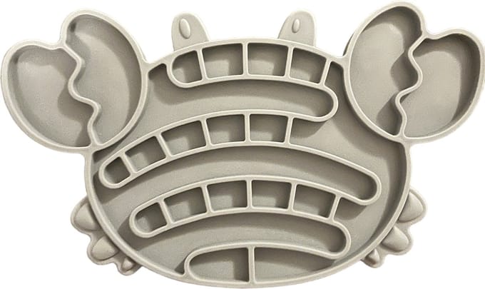 JU&MP Likmat - Voerpuzzel Kat - Slow Feeder - Anti Schrokbak - Krab - Grijs