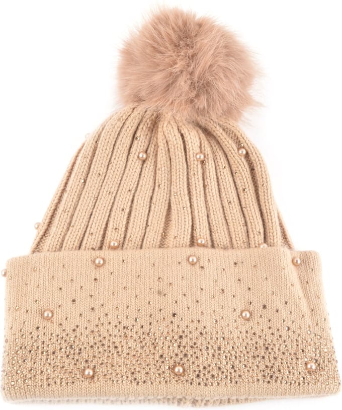 Giuliano muts - Pompom - Glitters - Winter - Taupe