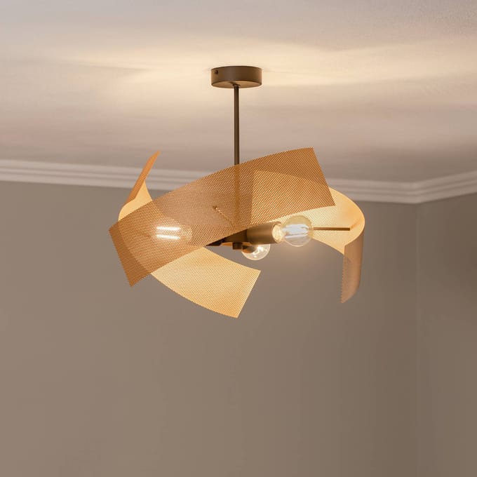 Domiluce Plafondlamp Moira, goudkleurig/zwart, Ø 47 cm, 3-lamps
