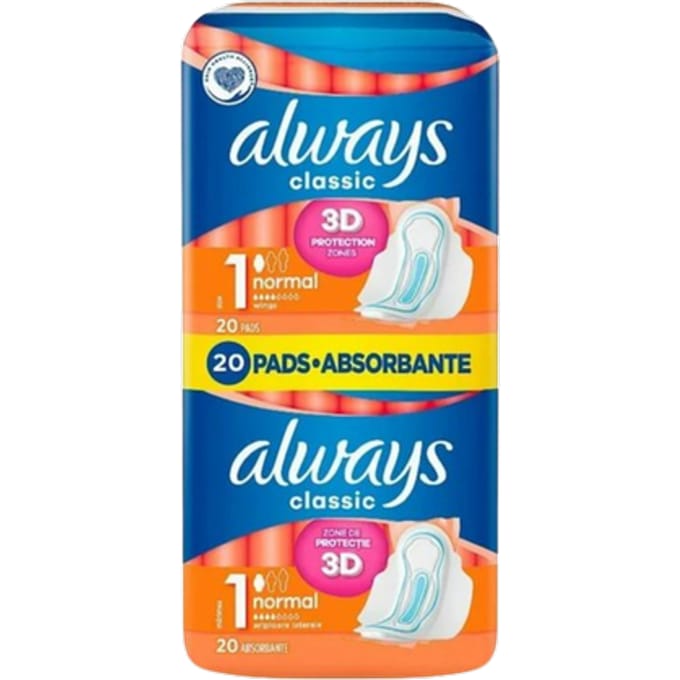Always Classic Normal Size 1 Sanitary Pads - 20 stuks