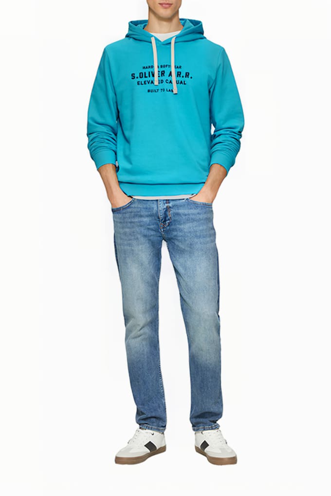 s.Oliver  Sweatshirts Aqua Größe: S | Kaputzenpullis Outlet | Herren | Cyan