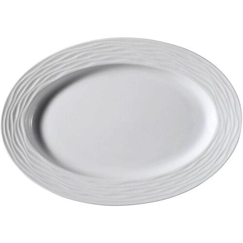 GGM Gastro (12 Stück) SEA WAVE - Platte/Dönerteller - oval - Länge: 280mm - Weiß Wit