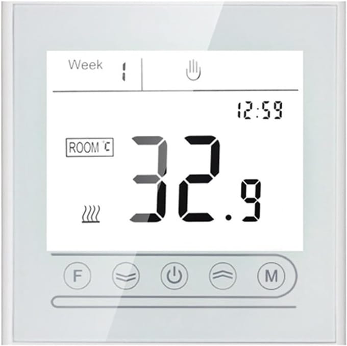 Slimme Thermostaat - Temperatuurregelaar - Verwarming Regelen - Wifi Bediening - 86x86mm - Wit