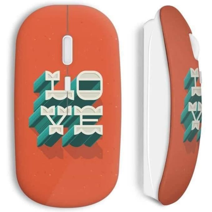 Souris sans Fil - love - 3D - Orange - USB WiFi - Optique