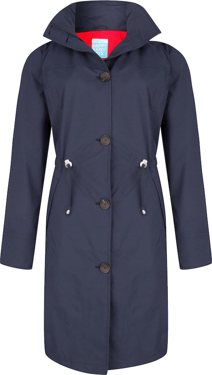 Happy Rainy Days Lange Regenjas Dames Porto Donkerblauw
