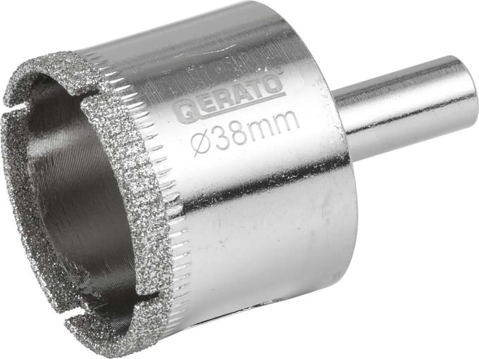 Qerato Tegelboor 38 mm nat - Glasboor - Diamantboor