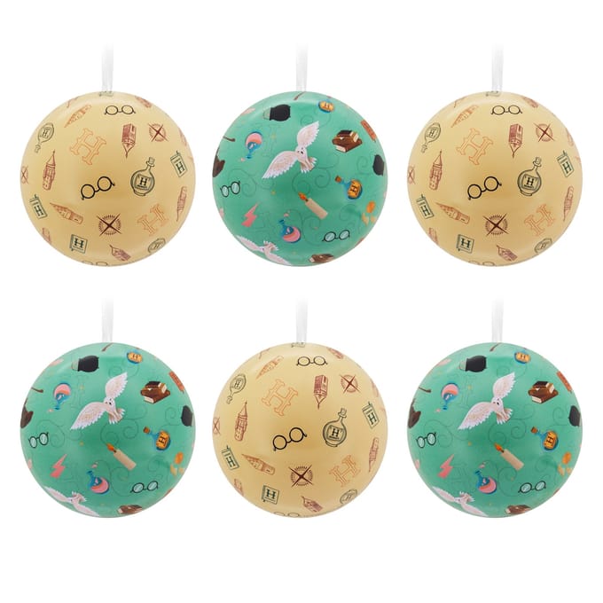 Hallmark Harry Potter Tin Ball Christmas Ornaments, Pack of 12