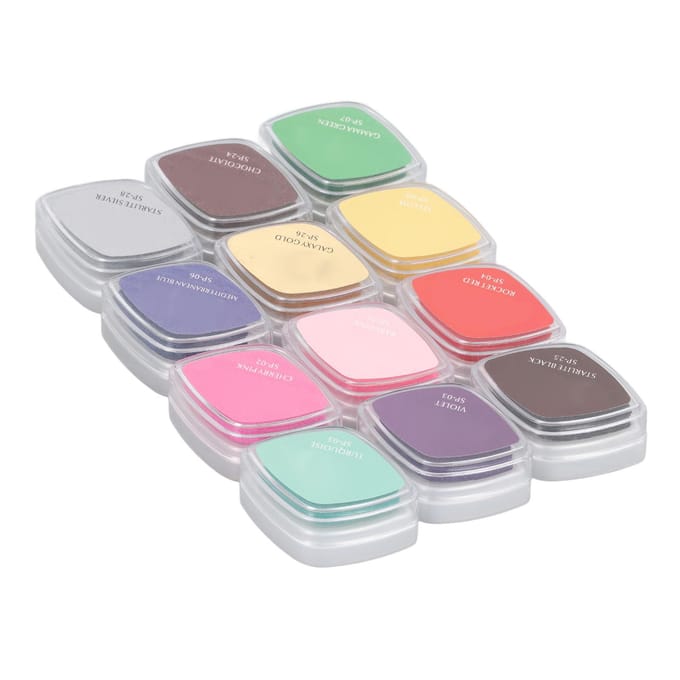 Hobby Inktkussen Stempel 12 Kleuren Parelmoer Wateroplosbaar Vingerafdruk Hobby Stempelkussen beige