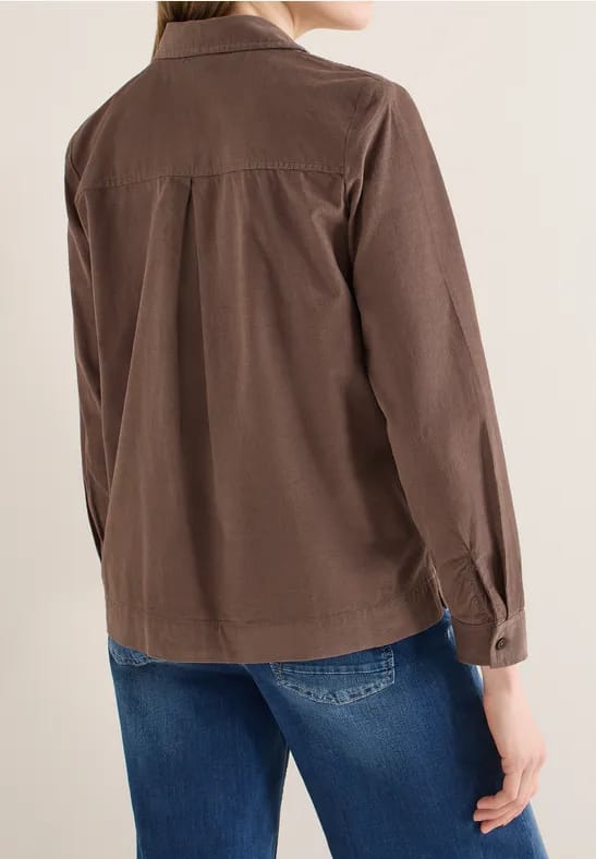 Overhemdblouse in effen kleur