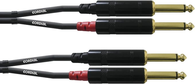 Cordial dubbel-jackkabel 0,3 m Rean stekker CFU 0.3 PP - Audio kabel