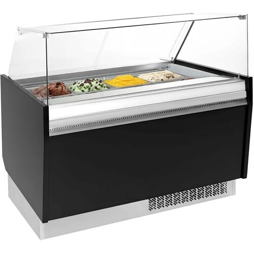 GGM Gastro Eistheke LIAM - 1560mm - Statisch - für 13+13x 5 Liter Eisbehälter - Schwarz Zwart