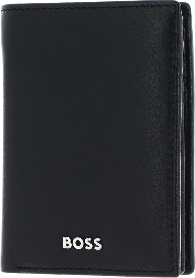 HUGO BOSS Leren Kaarthoes Classic Smooth Trifold Card Case Black Zwart
