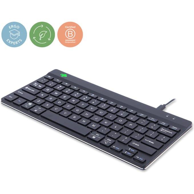 R-Go Tools R-Go Compact Break - keyboard - QWERTY - US - black - Toetsenbord - Engels (US international) - Zwart