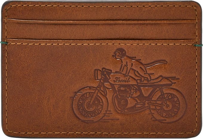 FOSSIL Kaarthouder Bronson Card Case Medium Brown Bruine