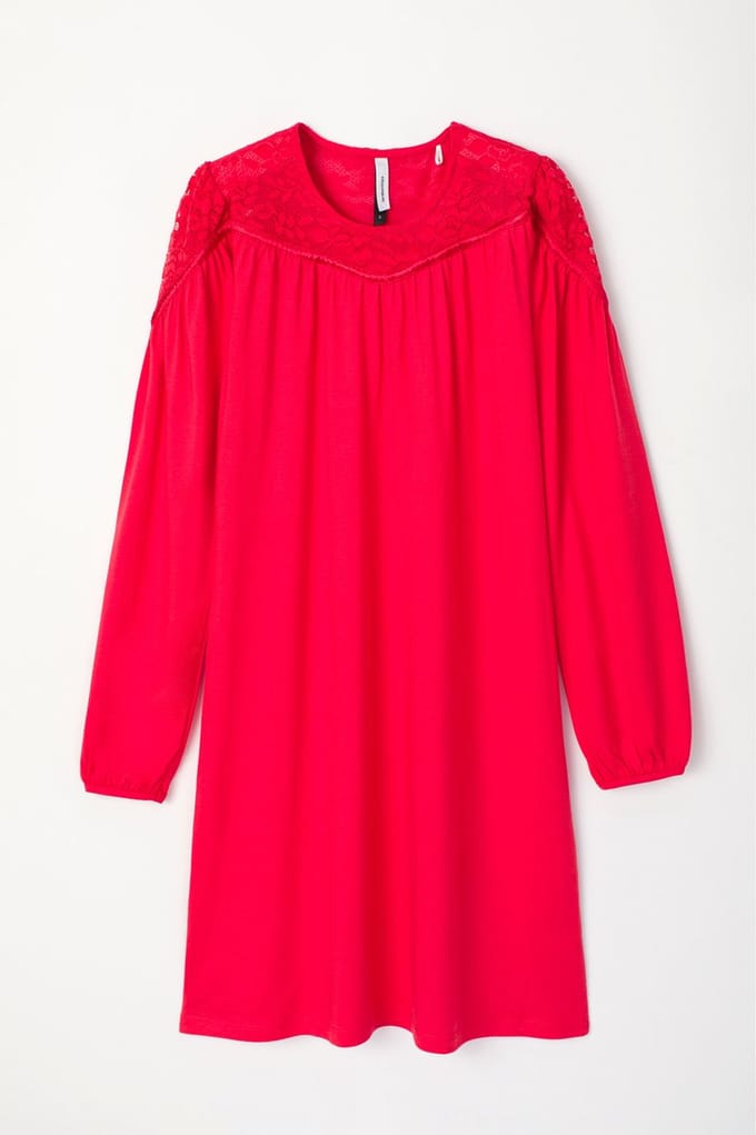Lords & Lilies slaapkleed dames - rood - 232-50-XDA-S/498 - maat M