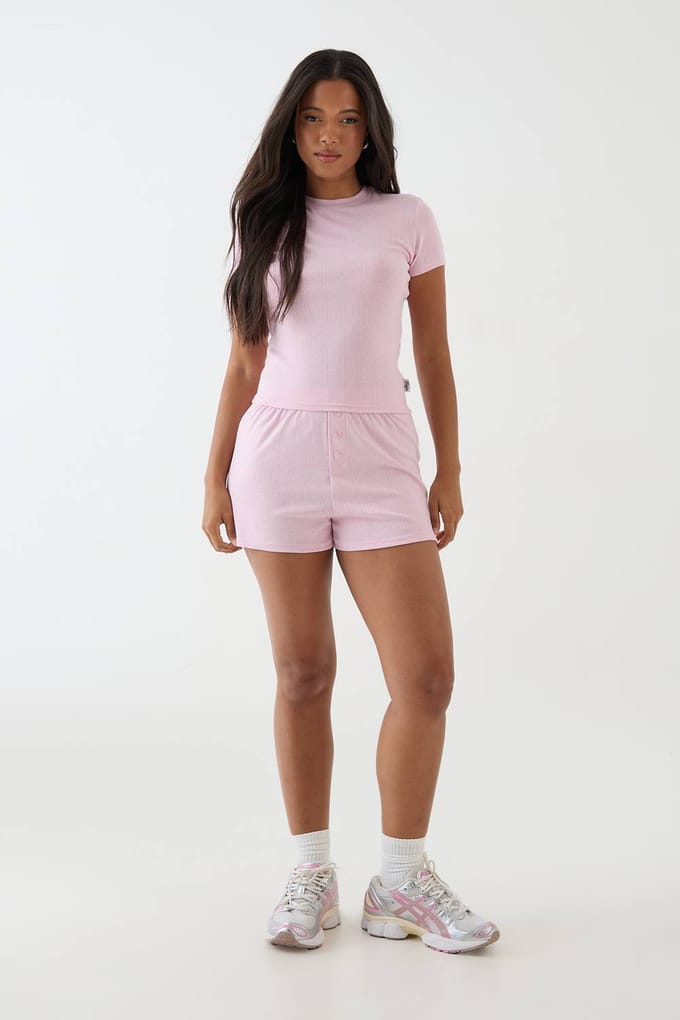 Dames Dsgn Studio Pointelle Short | Lichtroze | Maat: Medium