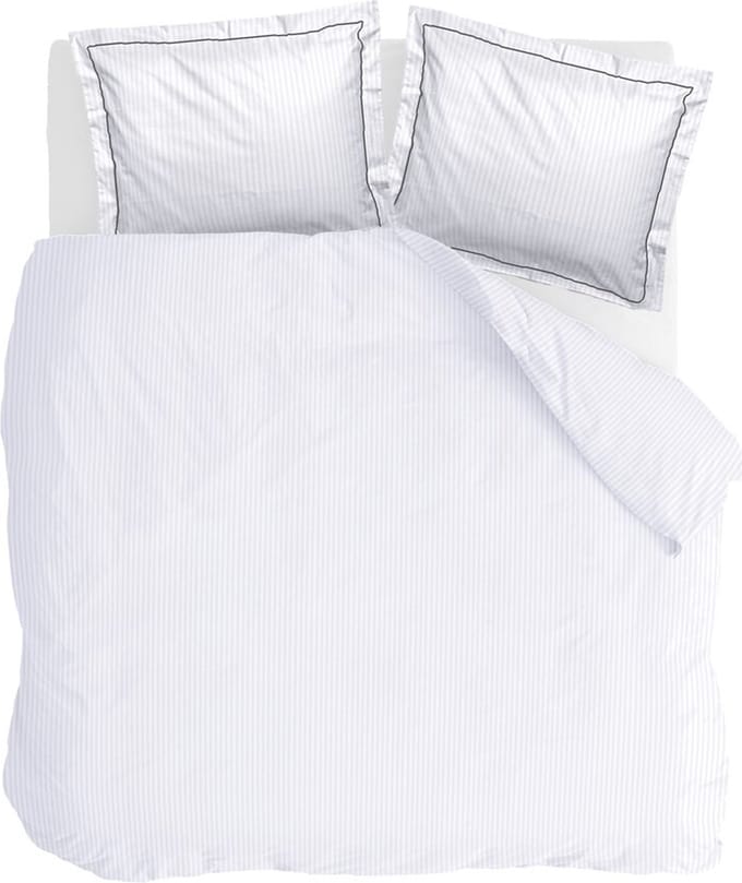 Walra Dekbedovertrek Subtile Stripes - 240x220 - 100% Katoen - Wit / Antraciet