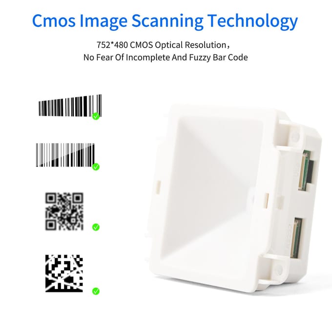 Ingebouwde 1D 2D Barcodescanner QR Barcodelezer Module Scanner USB-aansluiting voor Poortmachine wit