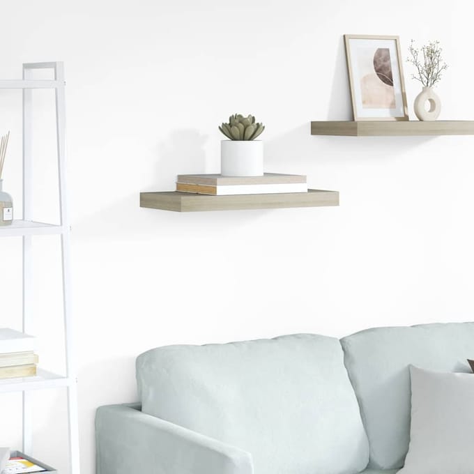 vidaXL - Wandschap - zwevend - 50x23,5x3,8 - cm - MDF - eikenkleurig