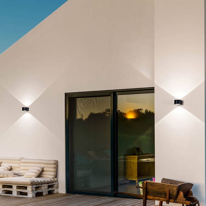 Fabas Luce LED buitenwandlamp Lao, zwart